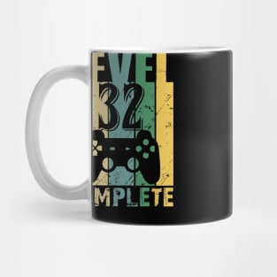 Vintage 32th Wedding Anniversary Level 32 Complete Funny Video Gamer Birthday Gift Ideas Mug